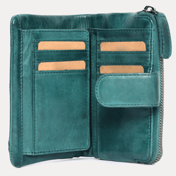 Elegant Green Leather Women Wallet - Image 2