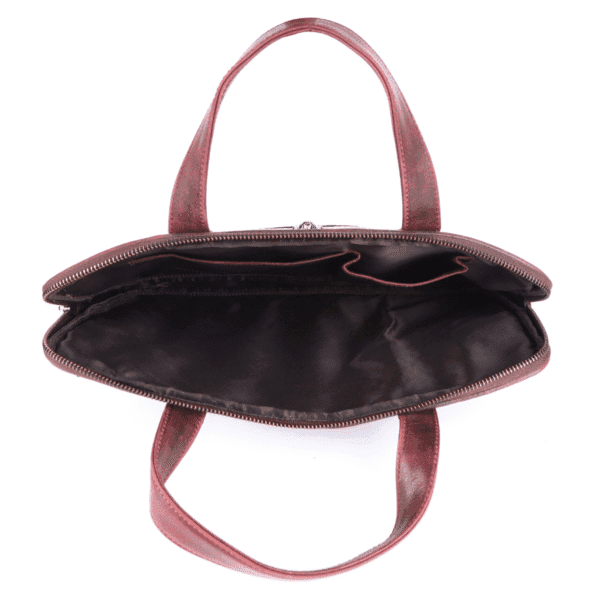 Croc-Embossed Leather Laptop Bag - Image 2