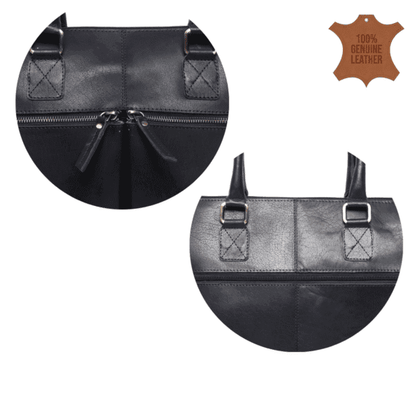 Classic Black Leather Handbag - Image 2