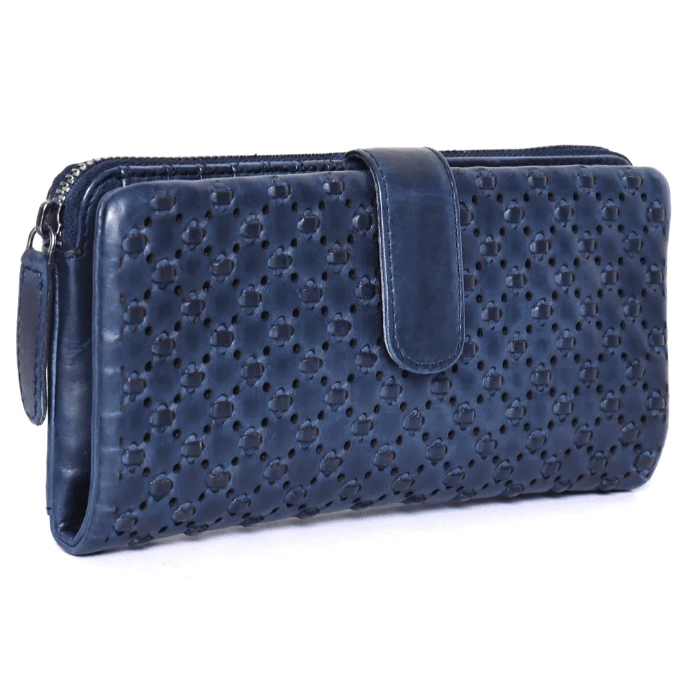 Elegant Navy Blue Leather Purse for Women - Image 3