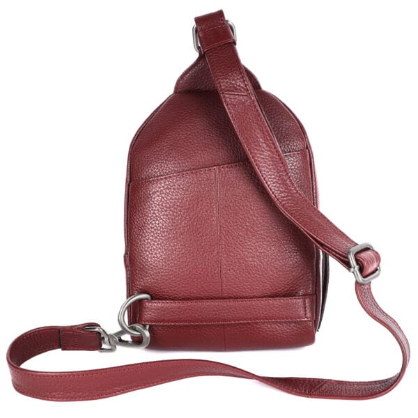 UrbanEdge Premium Leather Crossbody Sling Bag – Maroon - Image 3