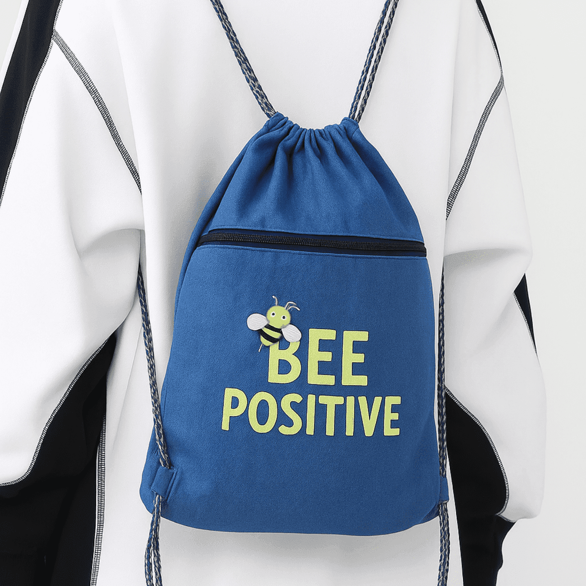 Bee Positive Drawstring Backpack