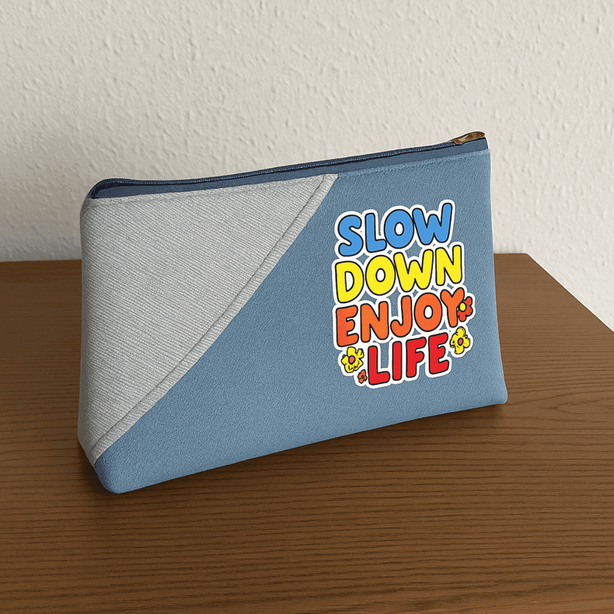 Inspirational Quote Travel Pouch – Slow Down Enjoy Life