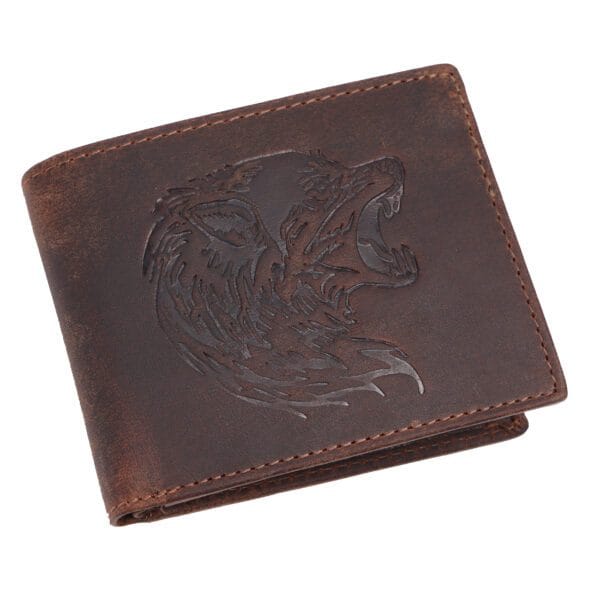 Roaring Beast Embossed Leather Wallet