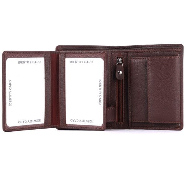 Classic Brown Vertical Leather Wallet - Image 5