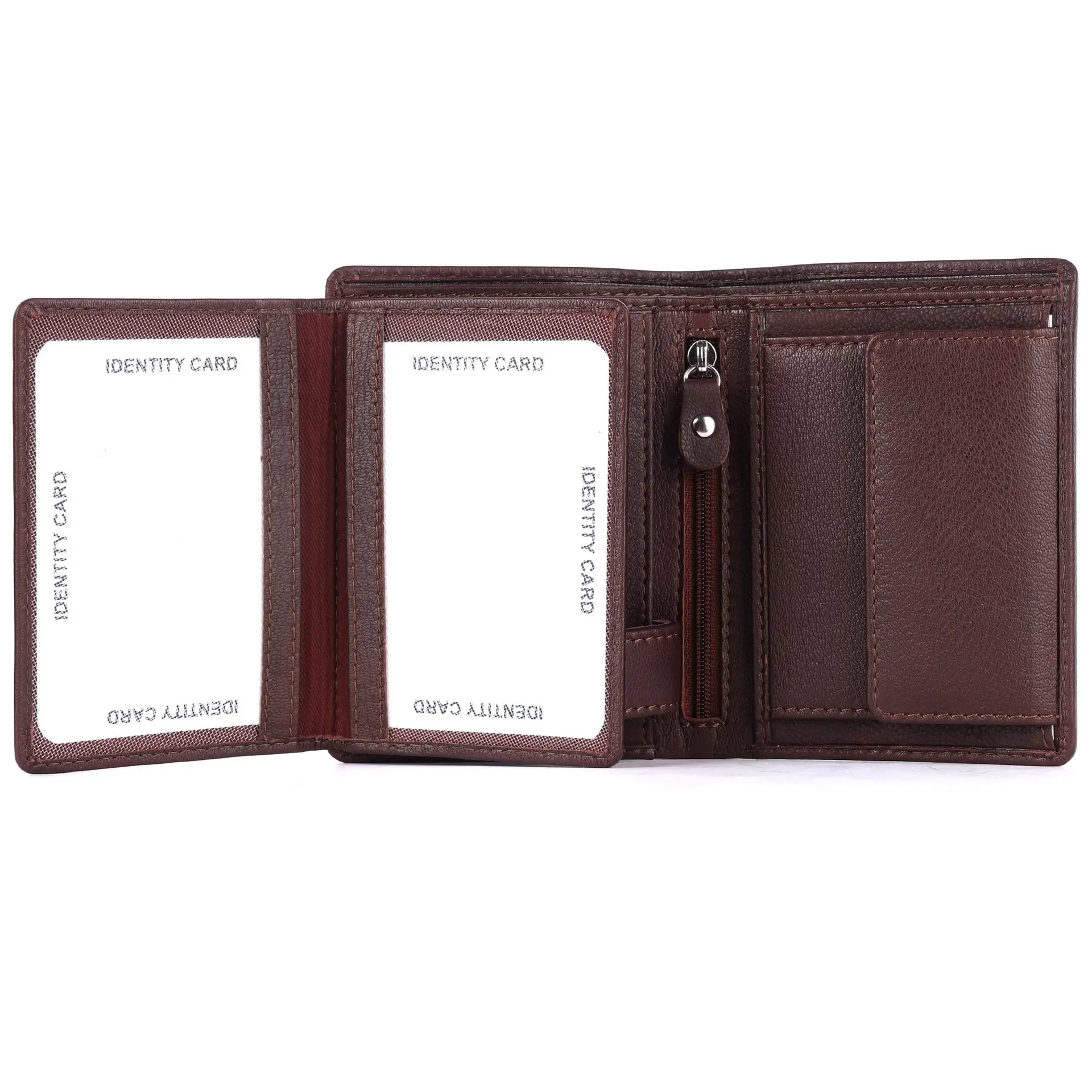 Classic Brown Vertical Leather Wallet - Image 5