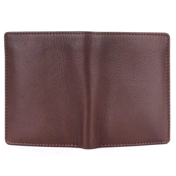 Classic Brown Vertical Leather Wallet - Image 2