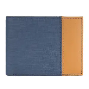 Modern Navy & Tan Leather Wallet