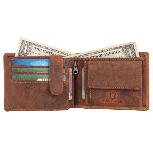 WildWoodNest Vintage Brown Leather Wallet - Image 3