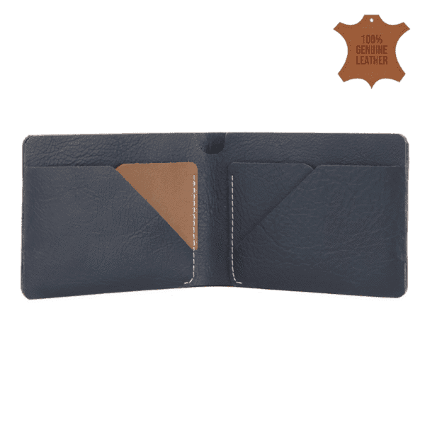 Classic Navy Blue Genuine Leather Wallet - Image 4