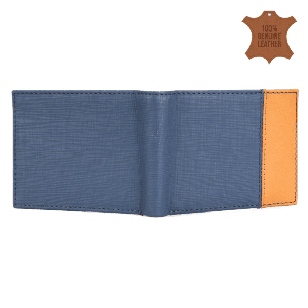 Modern Navy & Tan Leather Wallet - Image 4