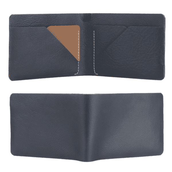 Classic Navy Blue Genuine Leather Wallet - Image 2