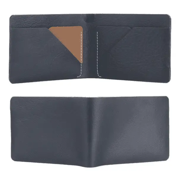 Classic Navy Blue Genuine Leather Wallet - Image 2